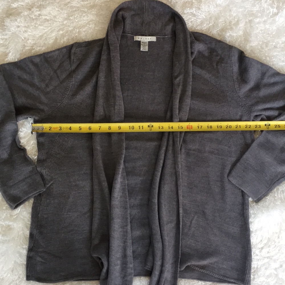✂️ RALSEY gray cardigan wrap sweater 1X - Picture 3 of 7